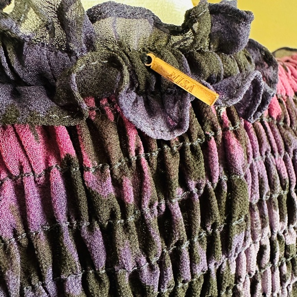 Misa Los Angeles  |  Purple Darcy Ruffle Sleeveless Smock Blouse size XS - Picture 6 of 10